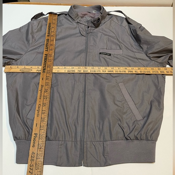 Mens Members Only Jacket Size 42 Gray Racer Lined Bomber Europe Craft - Picture 6 of 9